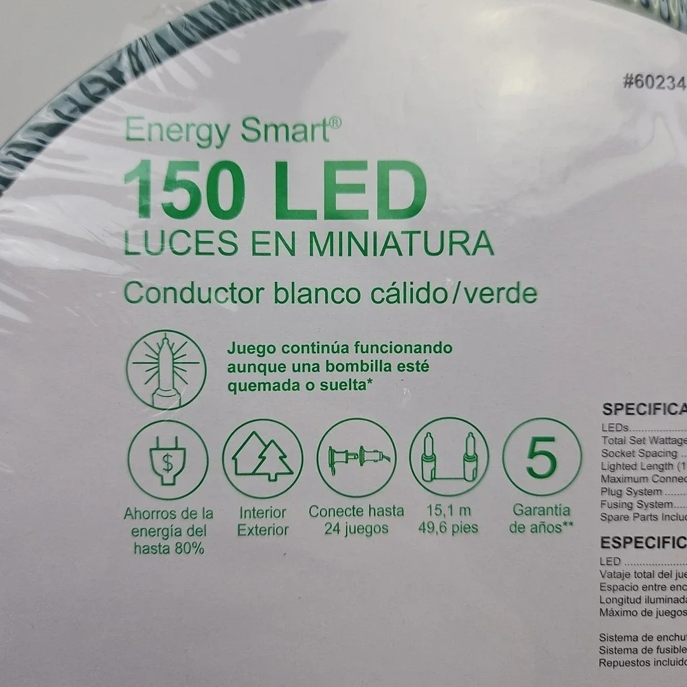 GE‎ Energy Smart 150 Ct 49.6 ft Warm White MIniature LED Christmas String Light